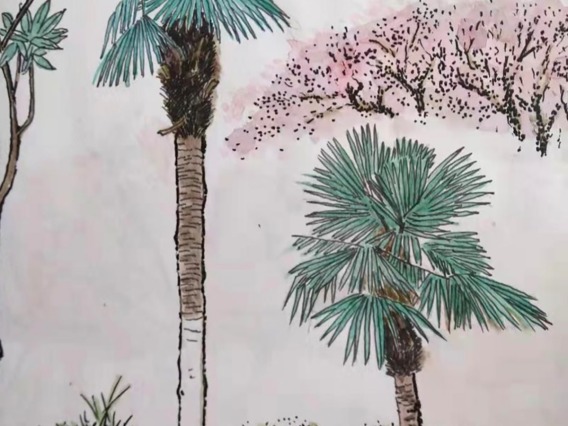 water color Coconut Trees