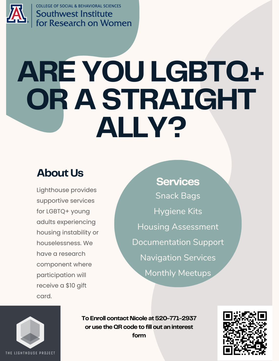 LGBTQ+ or straight ally - services: snack bags, hygiene products, housing assessment, documentation support
